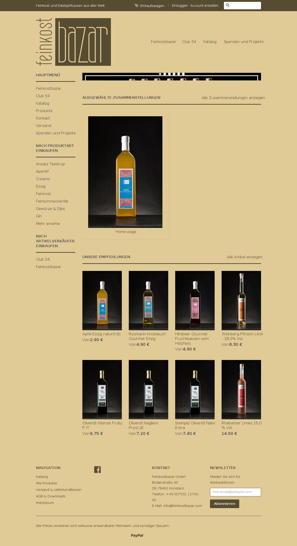 feinkostbazar.com — Shopify storefront screenshot