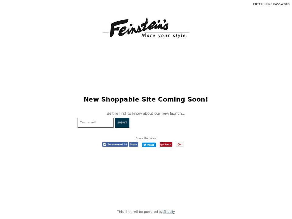 feinsteins.com shopify website screenshot