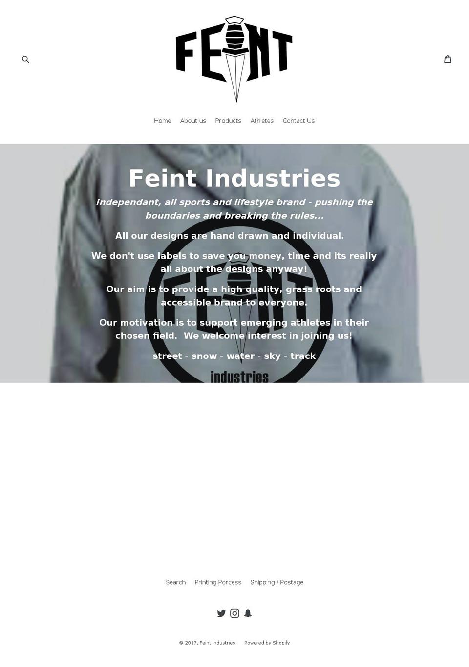 feintindustries.com shopify website screenshot