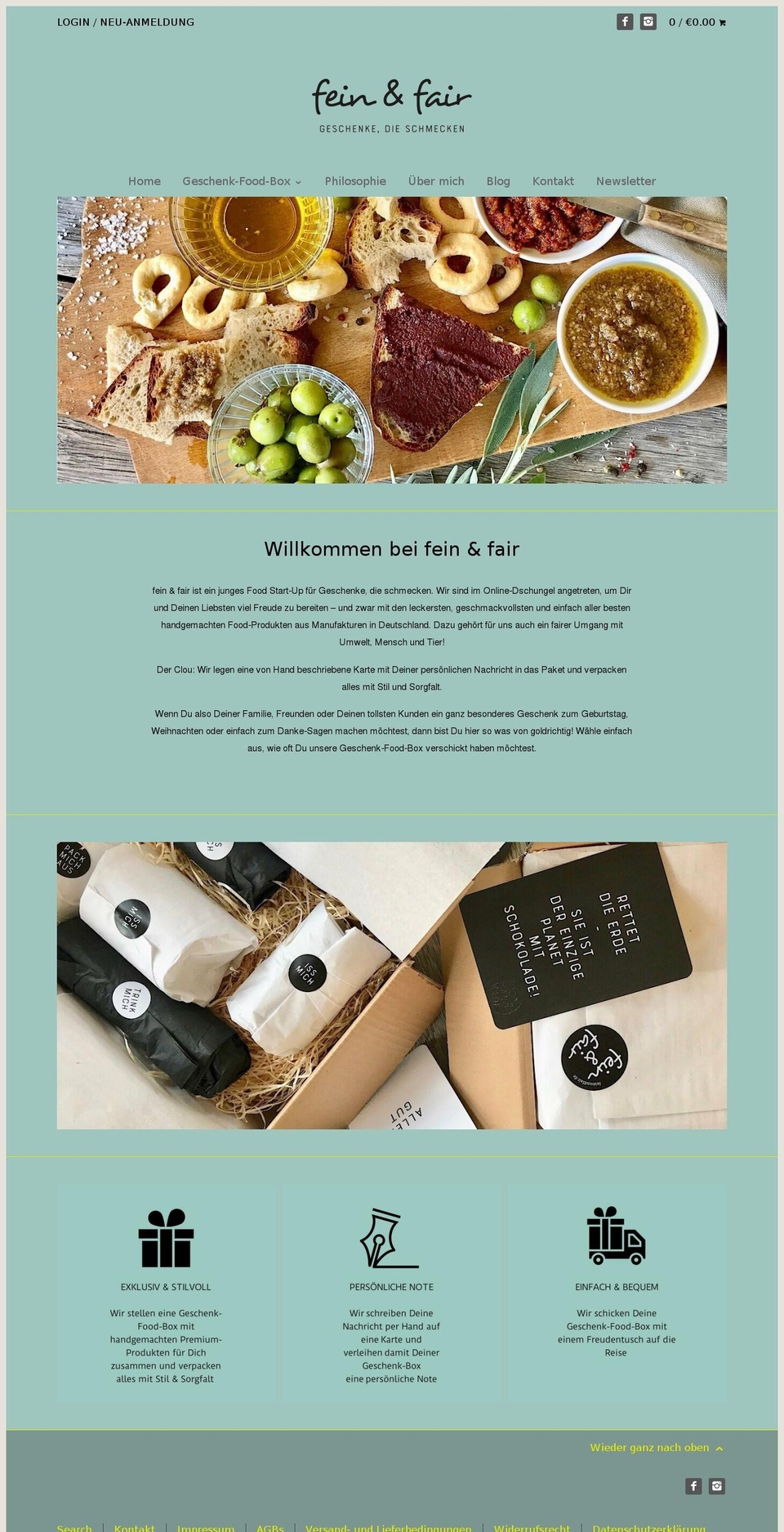 feinundfair.com shopify website screenshot