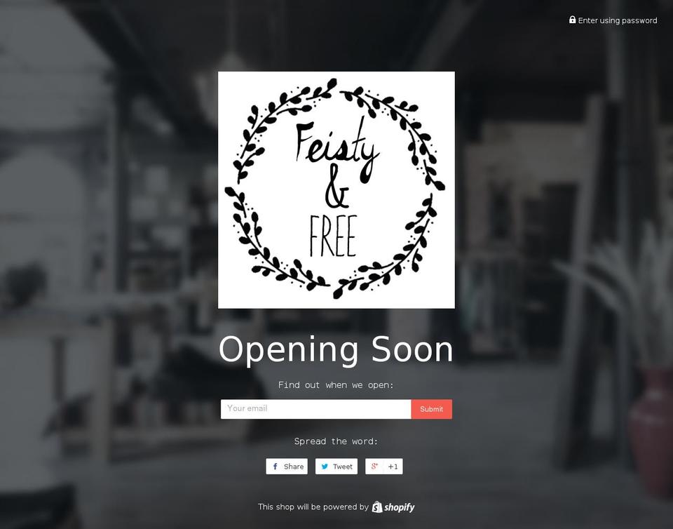 feistyandfree.com shopify website screenshot
