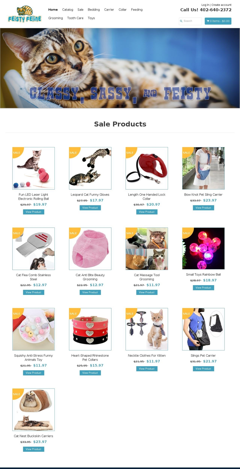 feistyfeline.net shopify website screenshot