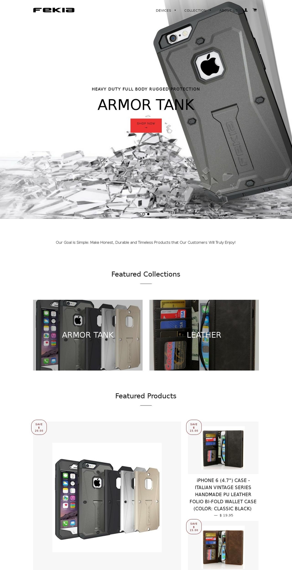 fekia.com shopify website screenshot