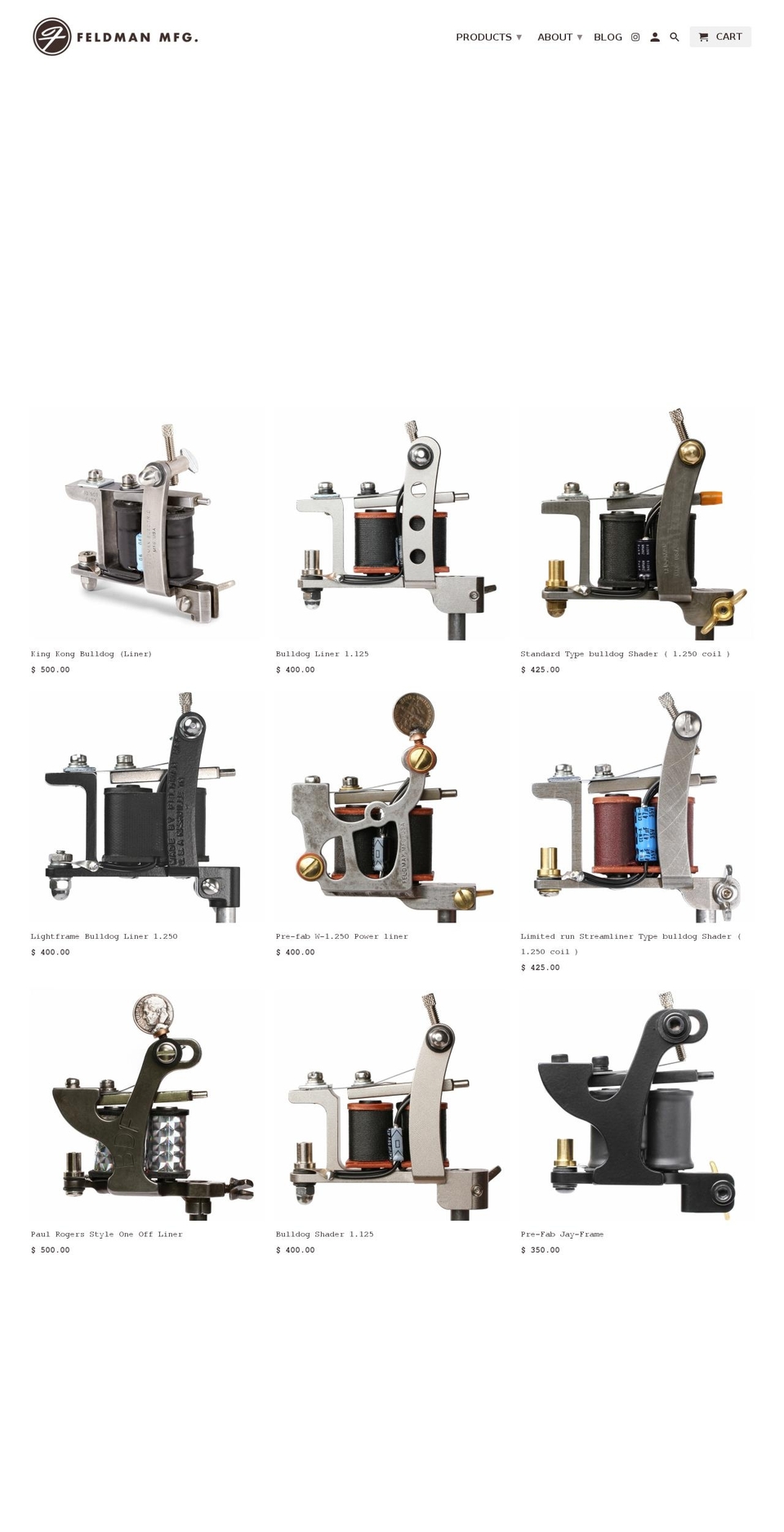 feldmanmfg.com shopify website screenshot