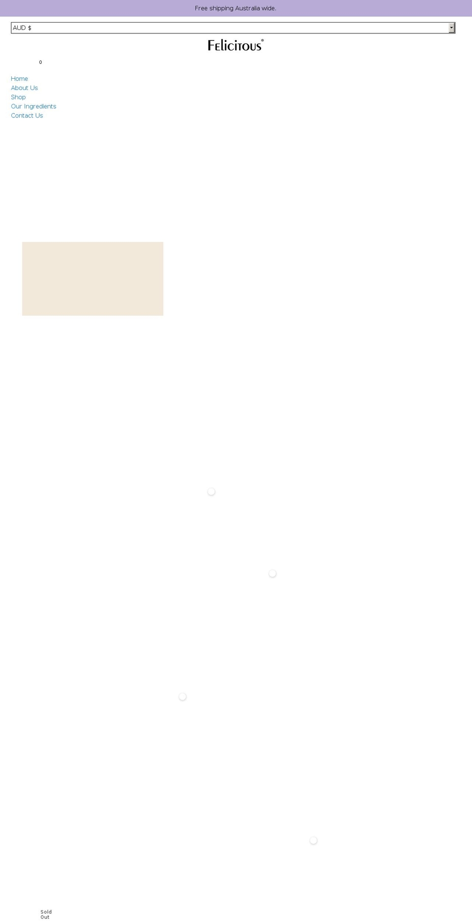 felicitous.com.au shopify website screenshot