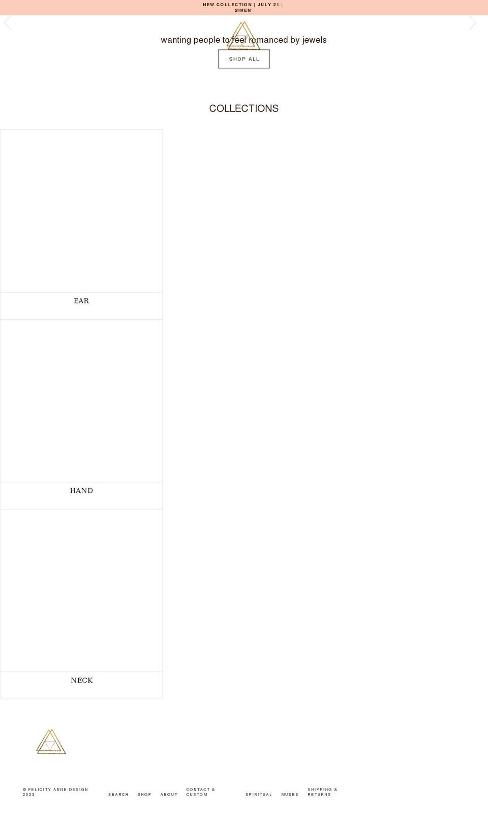 felicityannejewelry.com shopify website screenshot