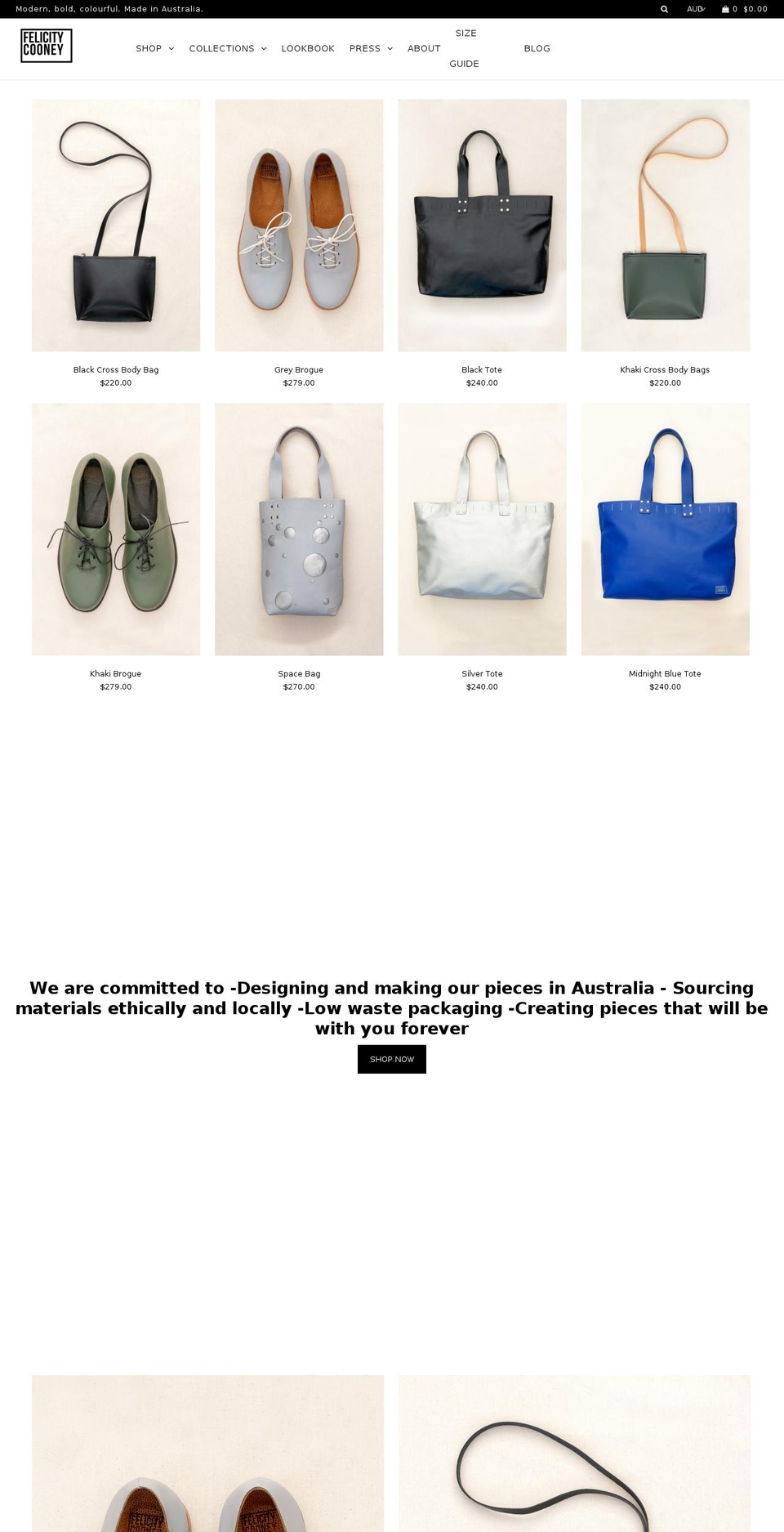 felicitycooney.com shopify website screenshot