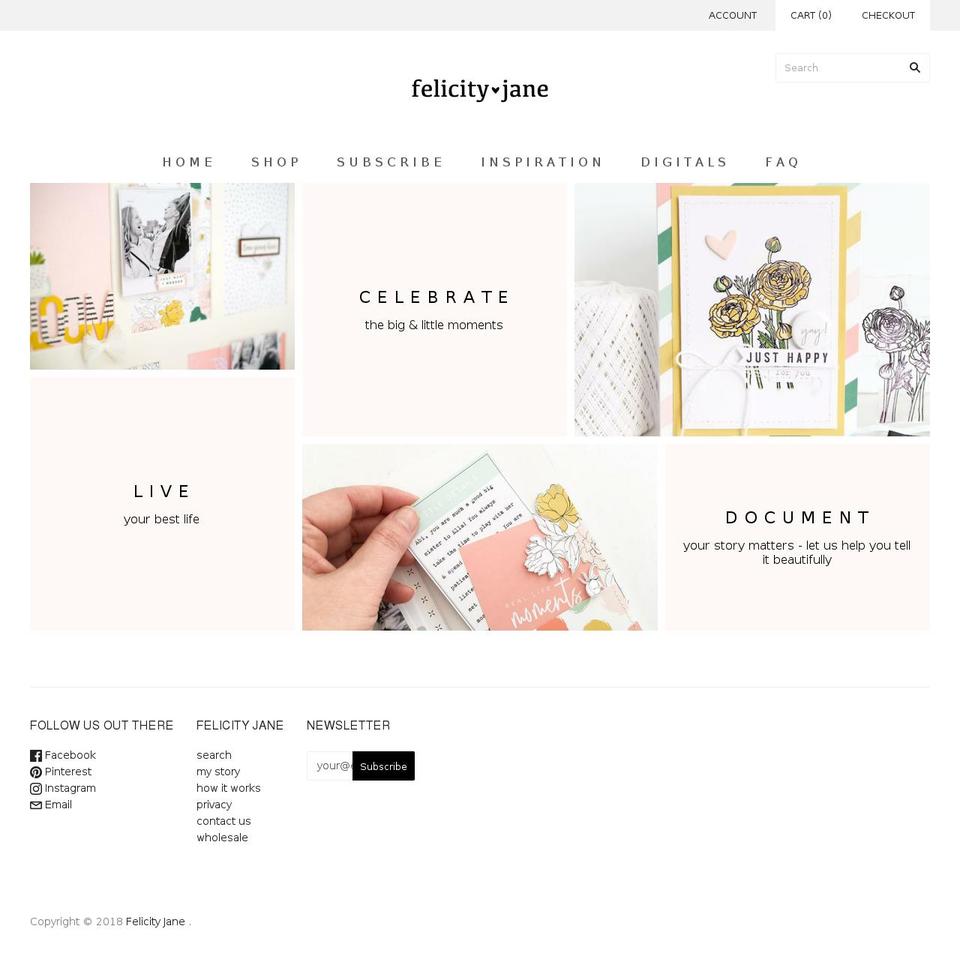 felicityjanestudio.com — Shopify storefront screenshot