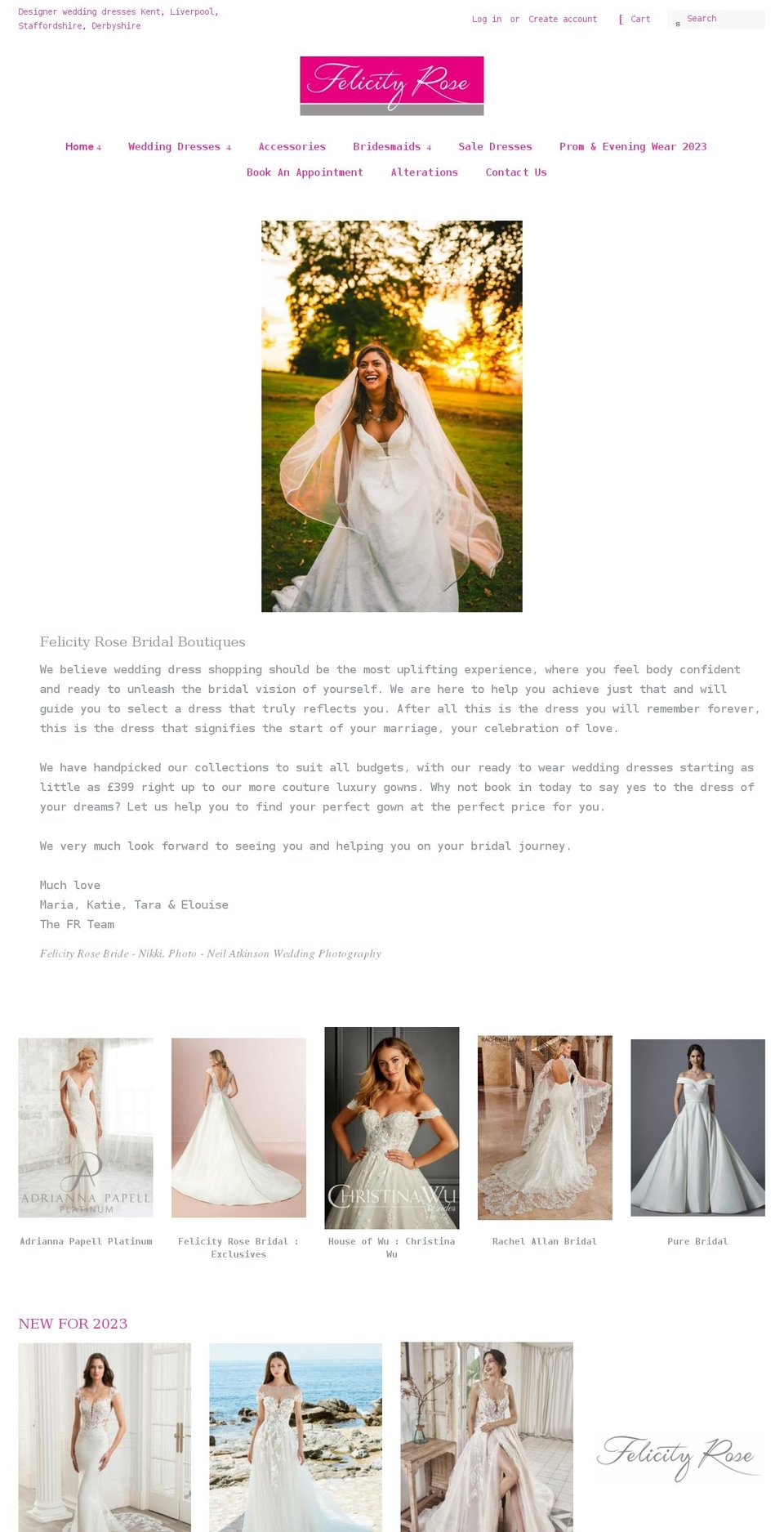 felicityrose.co.uk shopify website screenshot