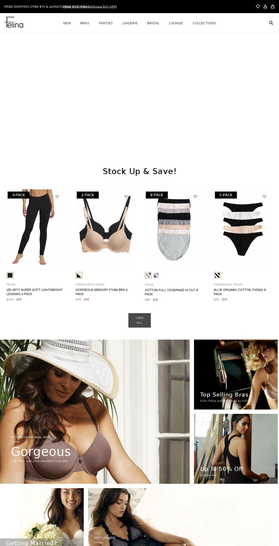 felina.com shopify website screenshot