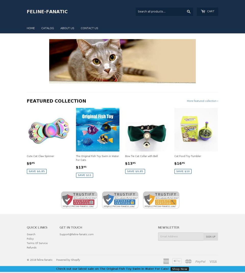 feline-fanatic.com — Shopify storefront screenshot