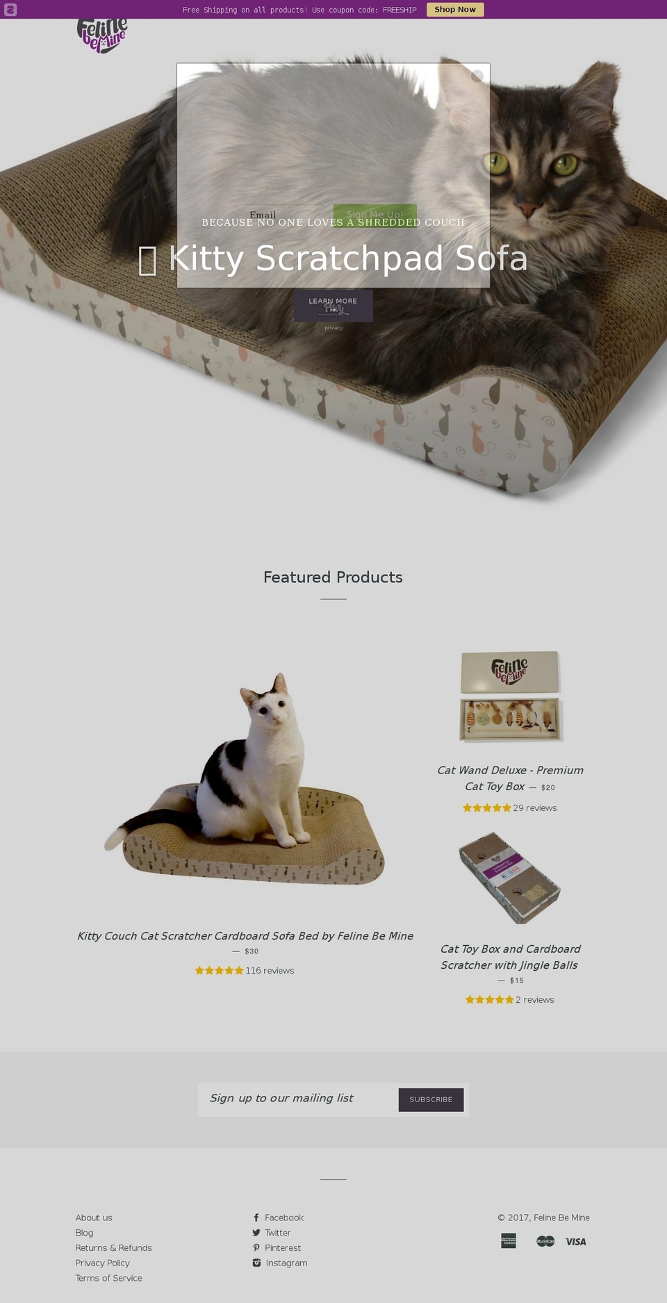 felinebemine.com shopify website screenshot