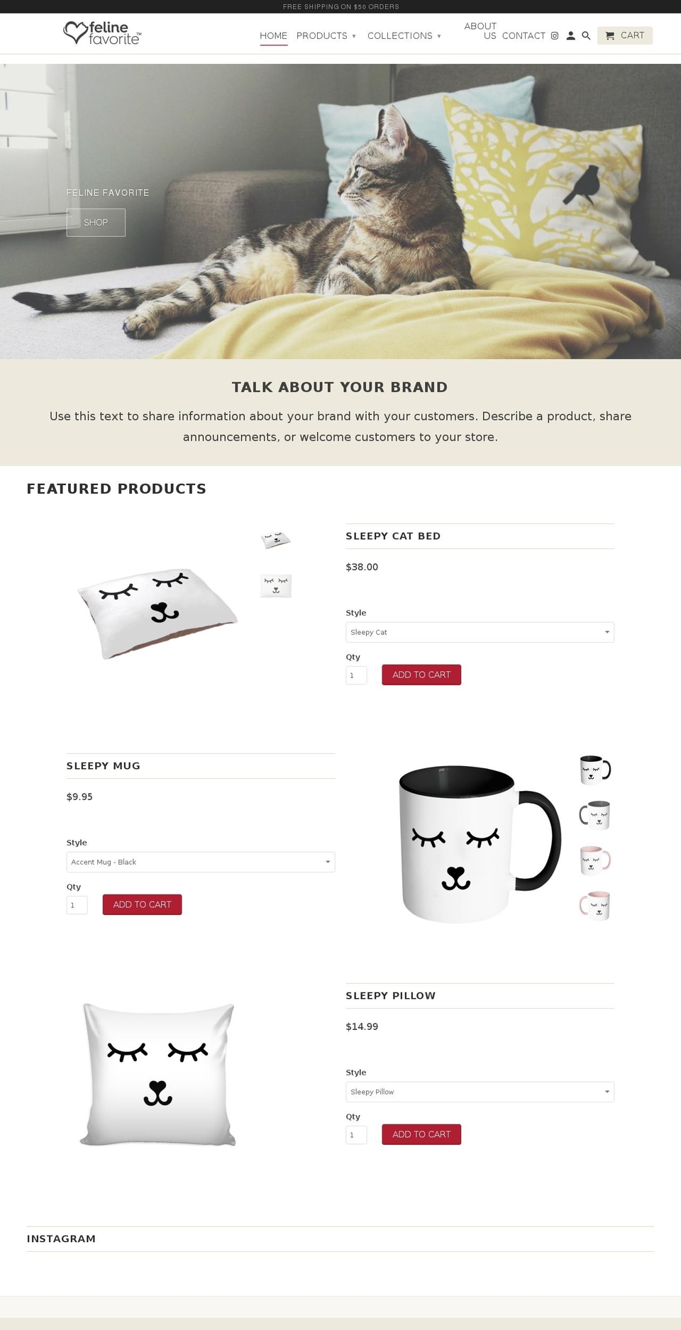 felinefavorite.com — Shopify storefront screenshot