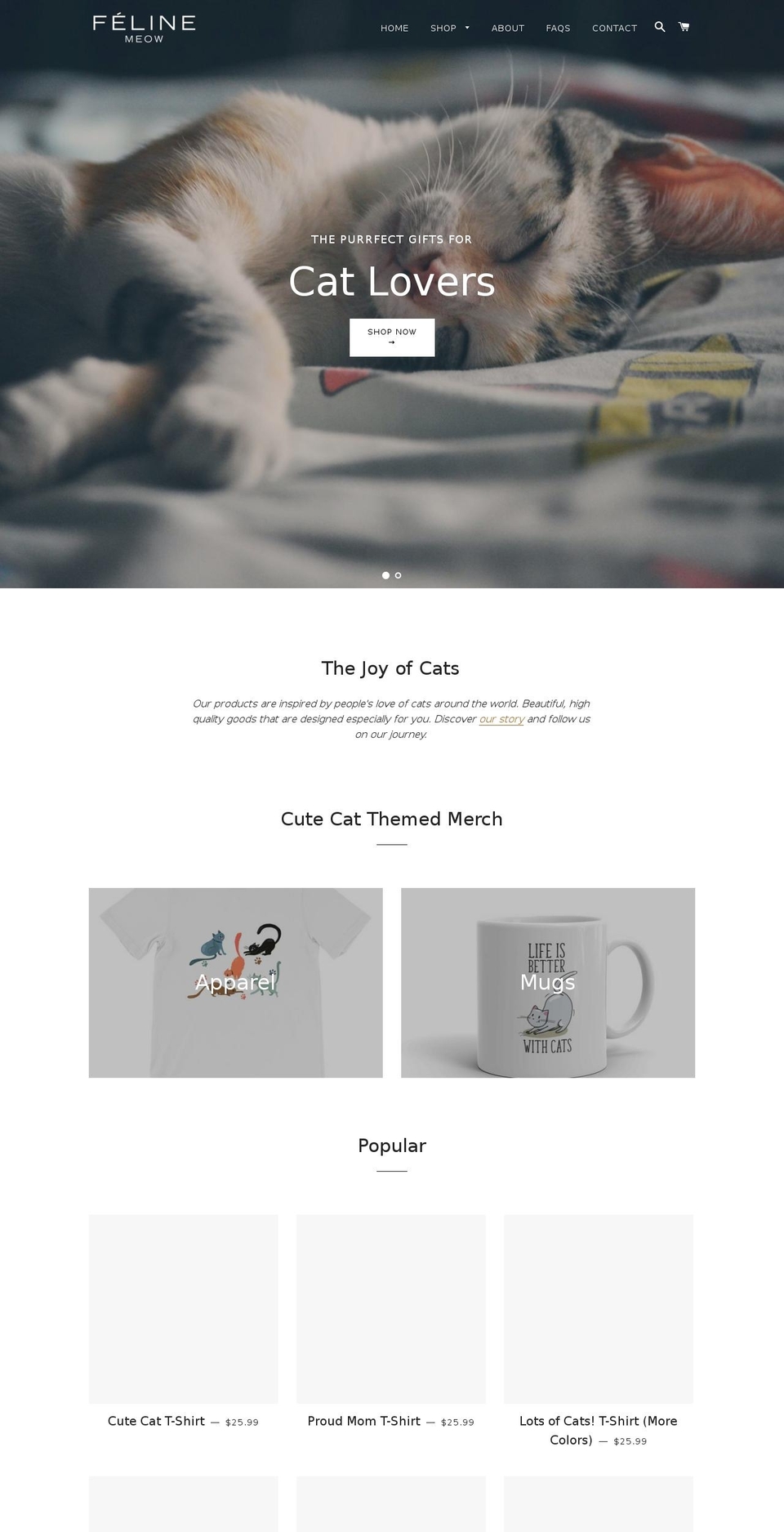 felinemeow.com — Shopify storefront screenshot