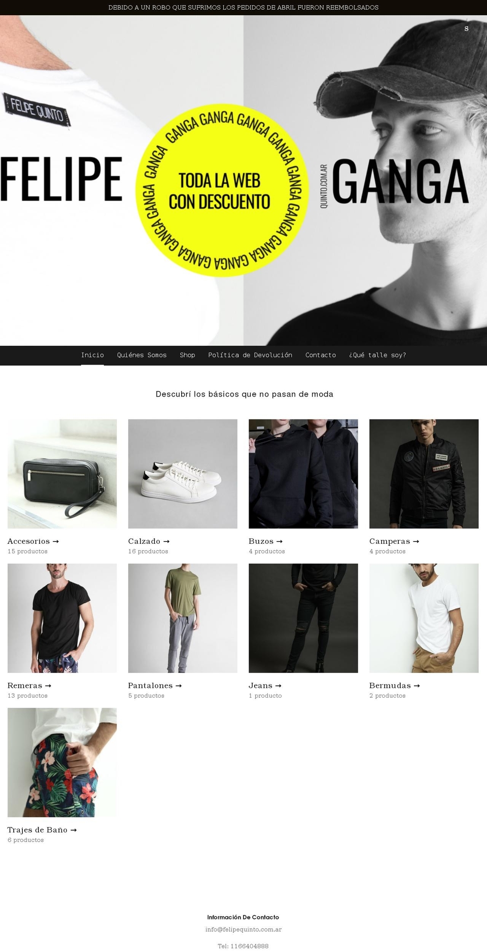 felipequinto.com.ar shopify website screenshot