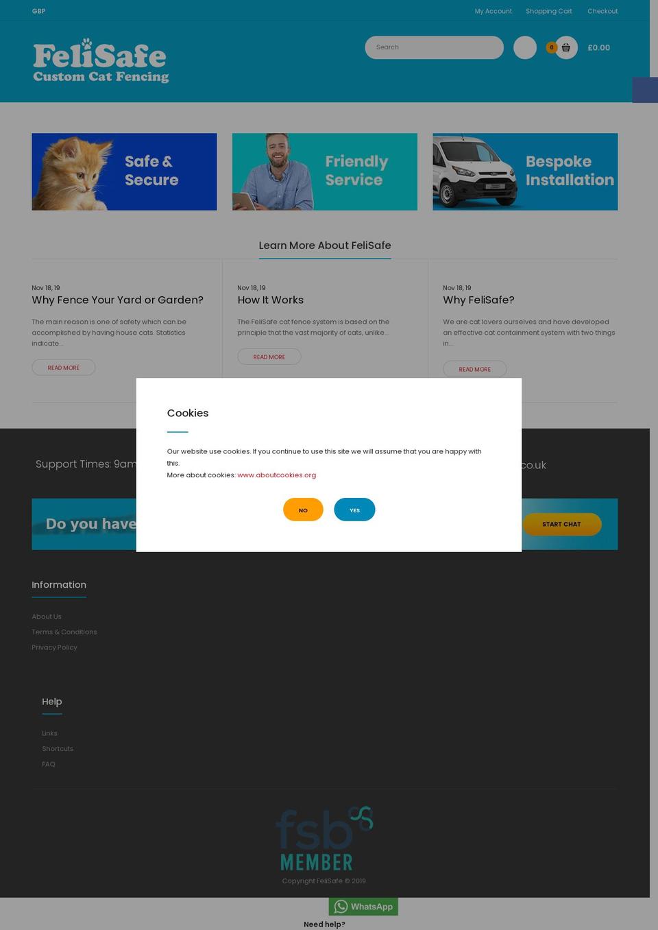 felisafe.co.uk shopify website screenshot