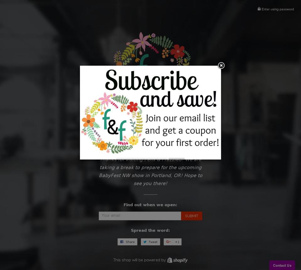 felixandfrazzled.com shopify website screenshot