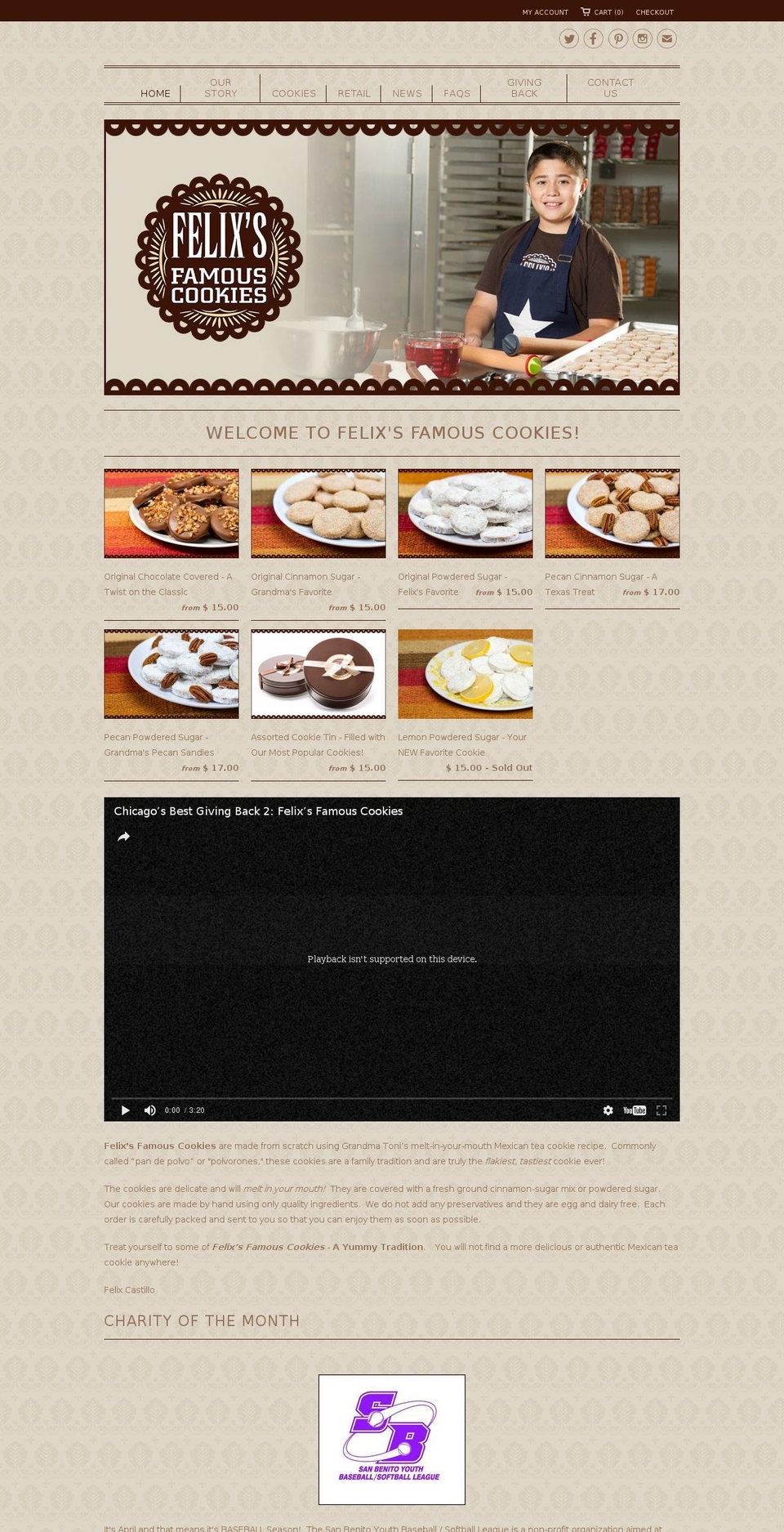 felixscookies.com shopify website screenshot