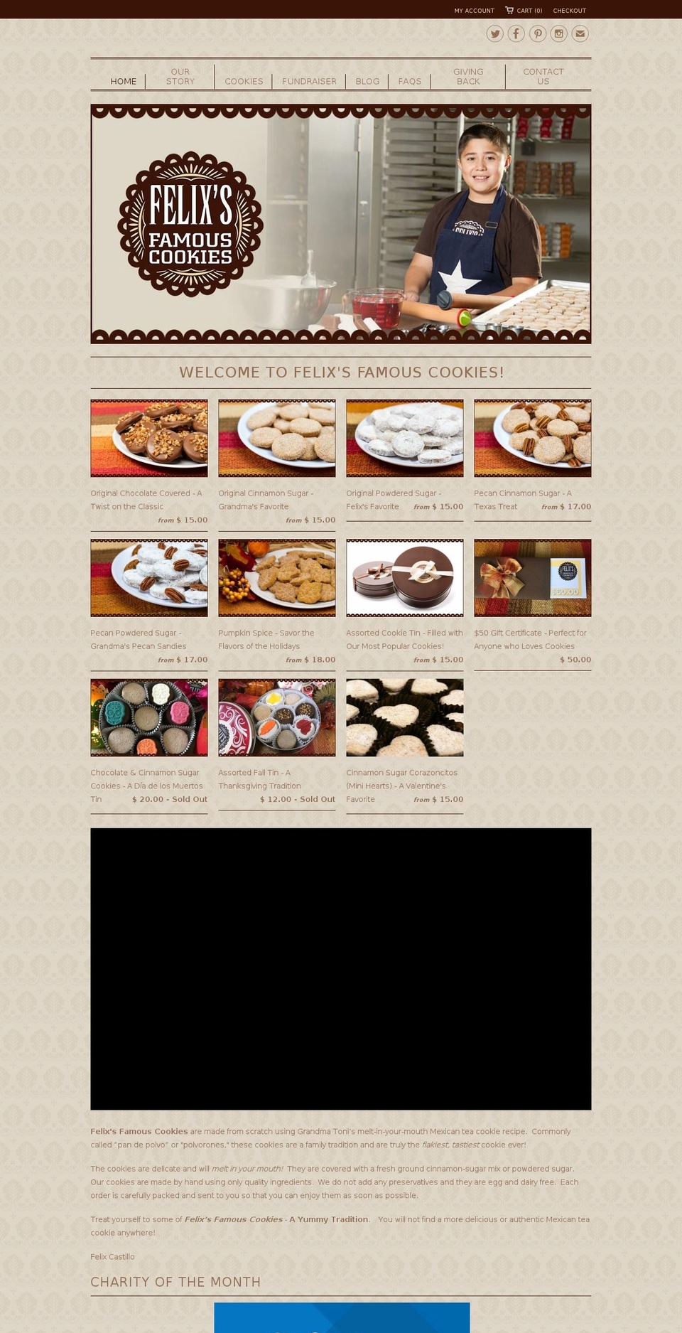 felixsfamouscookies.com shopify website screenshot