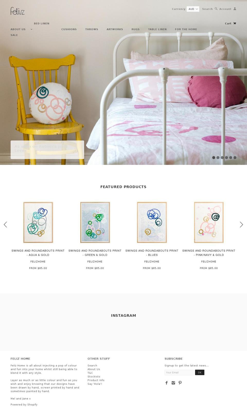 felizhome.com.au shopify website screenshot