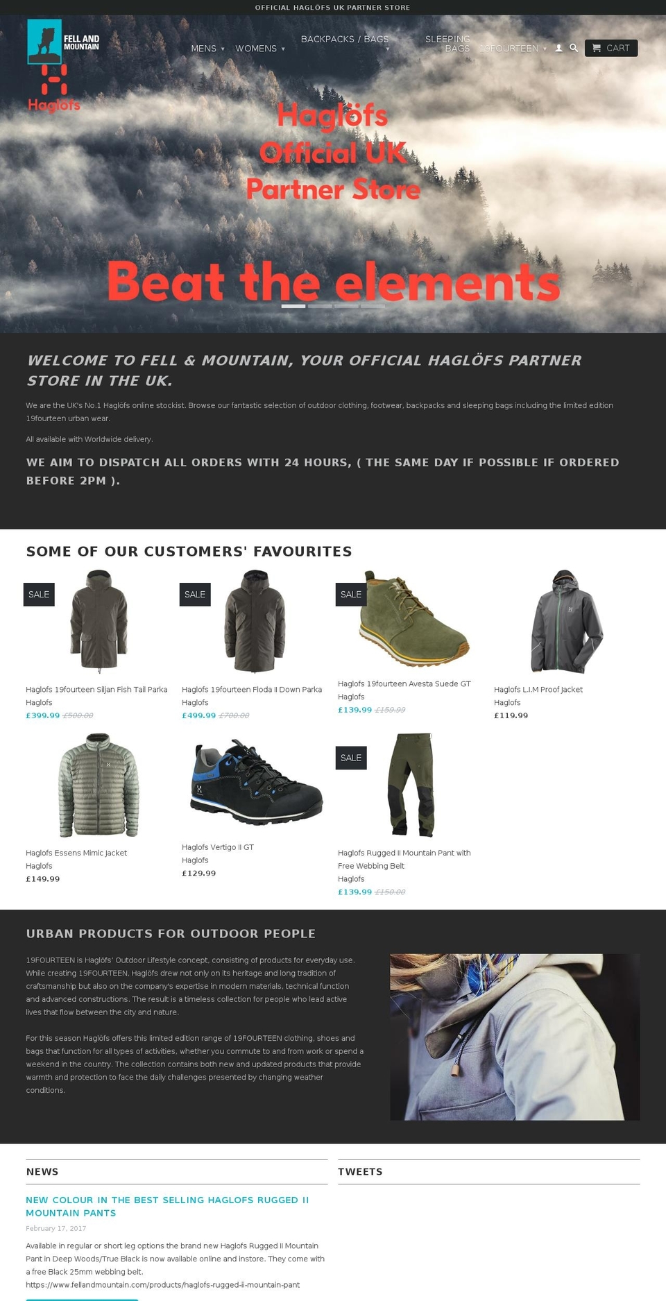 fellandmountain.com shopify website screenshot