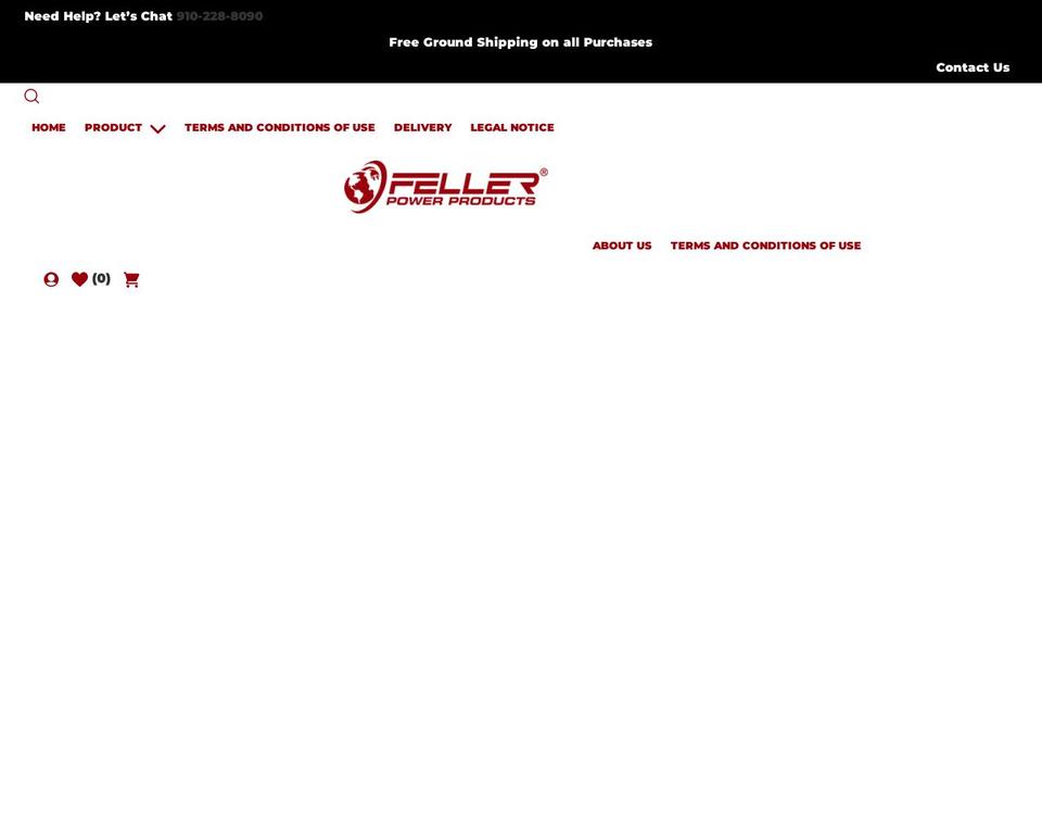 fellerpowerproducts.com shopify website screenshot