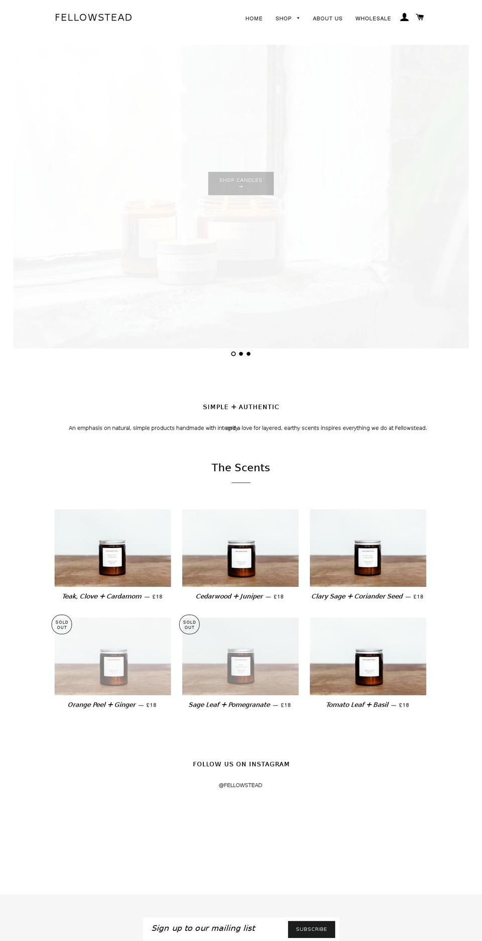 fellowstead.com shopify website screenshot