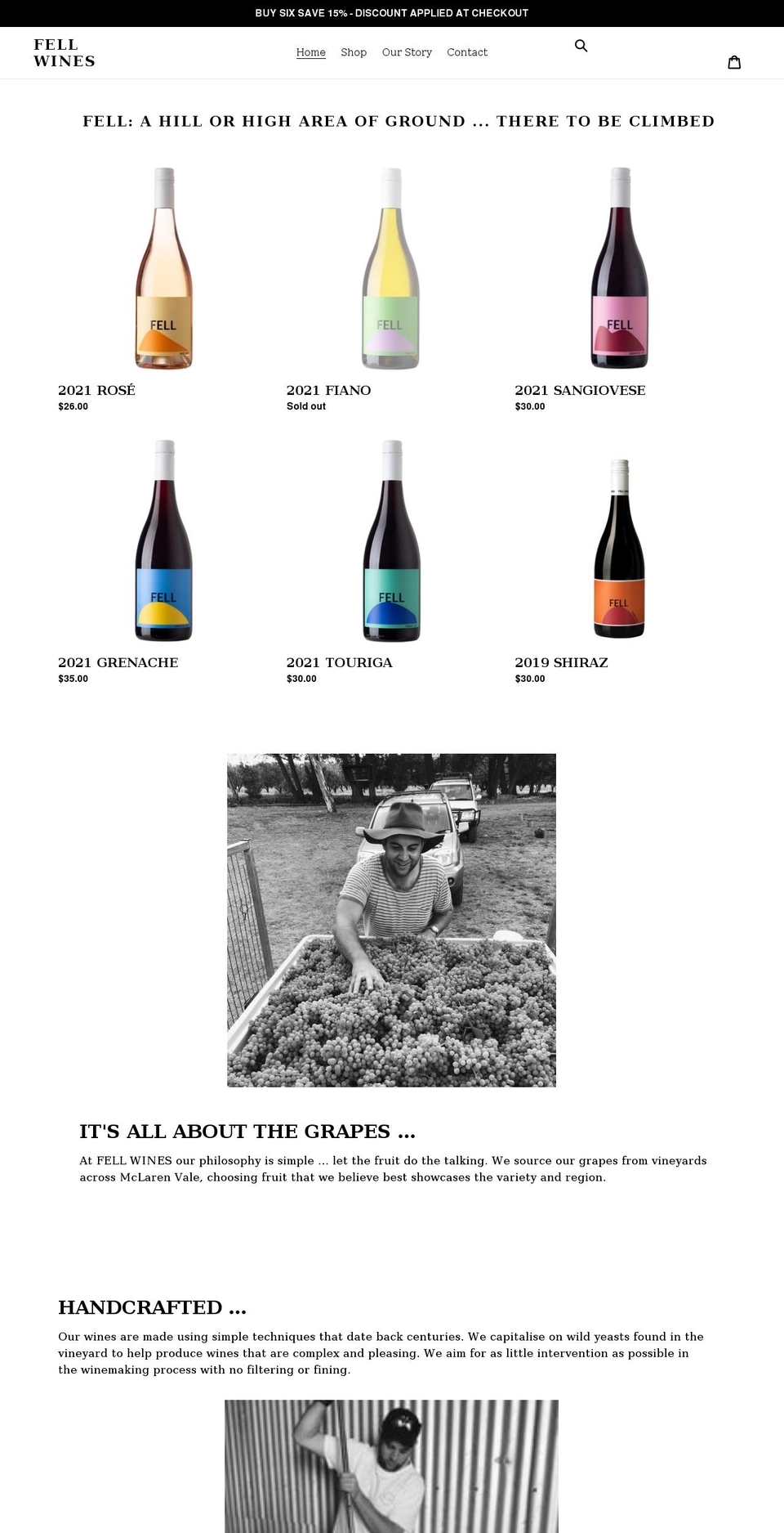 fellwines.com.au shopify website screenshot