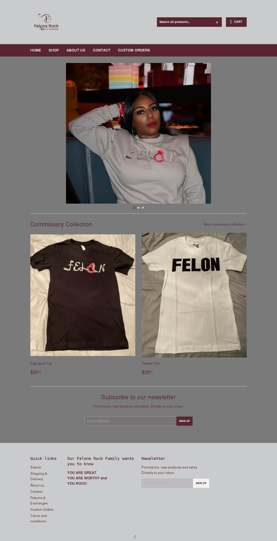 felonsrocks.com shopify website screenshot