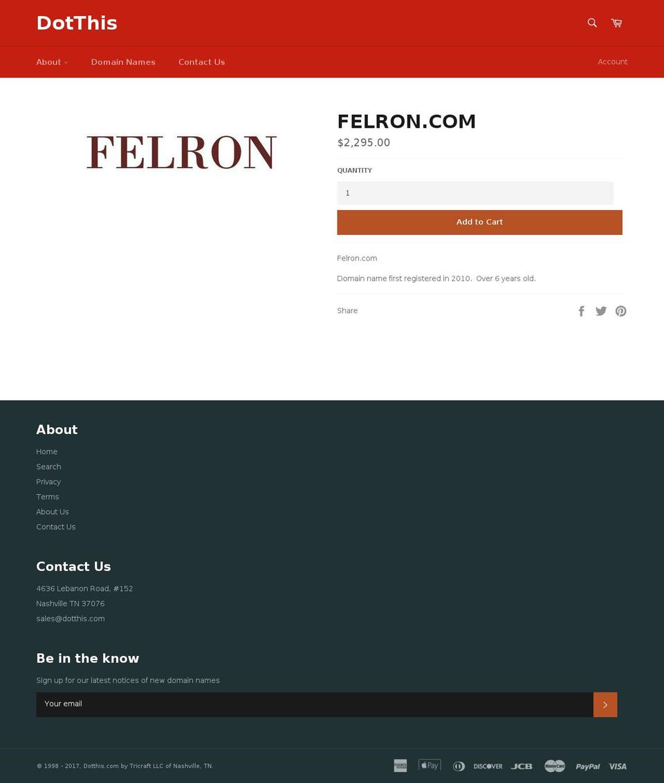 felron.com shopify website screenshot