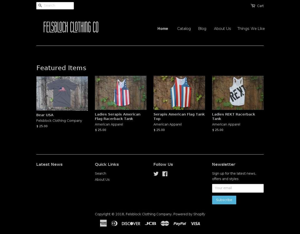 felsblockclothingcompany.com — Shopify storefront screenshot