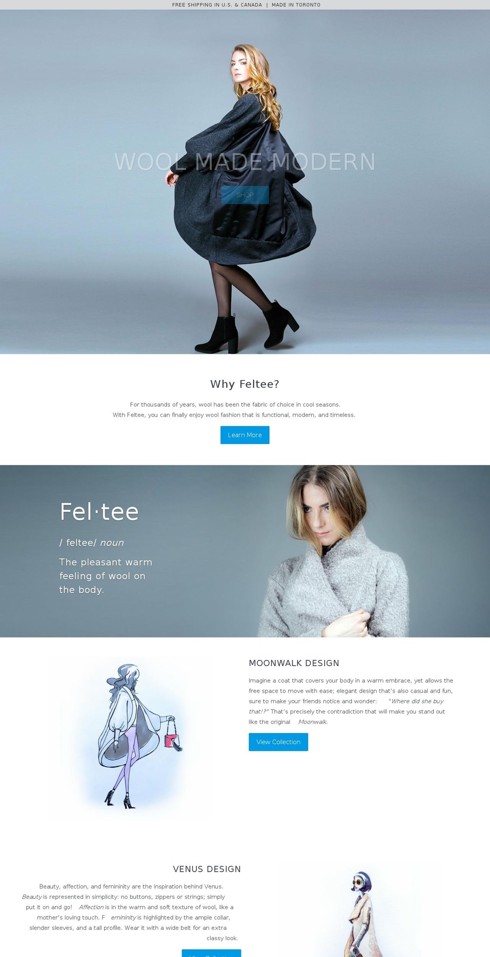 feltee.com shopify website screenshot