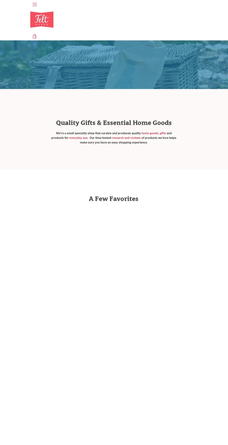 feltgoods.com — Shopify storefront screenshot