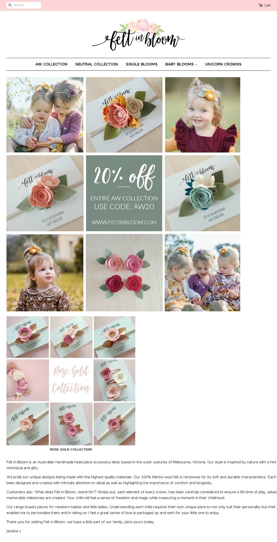 feltinbloom.com — Shopify storefront screenshot