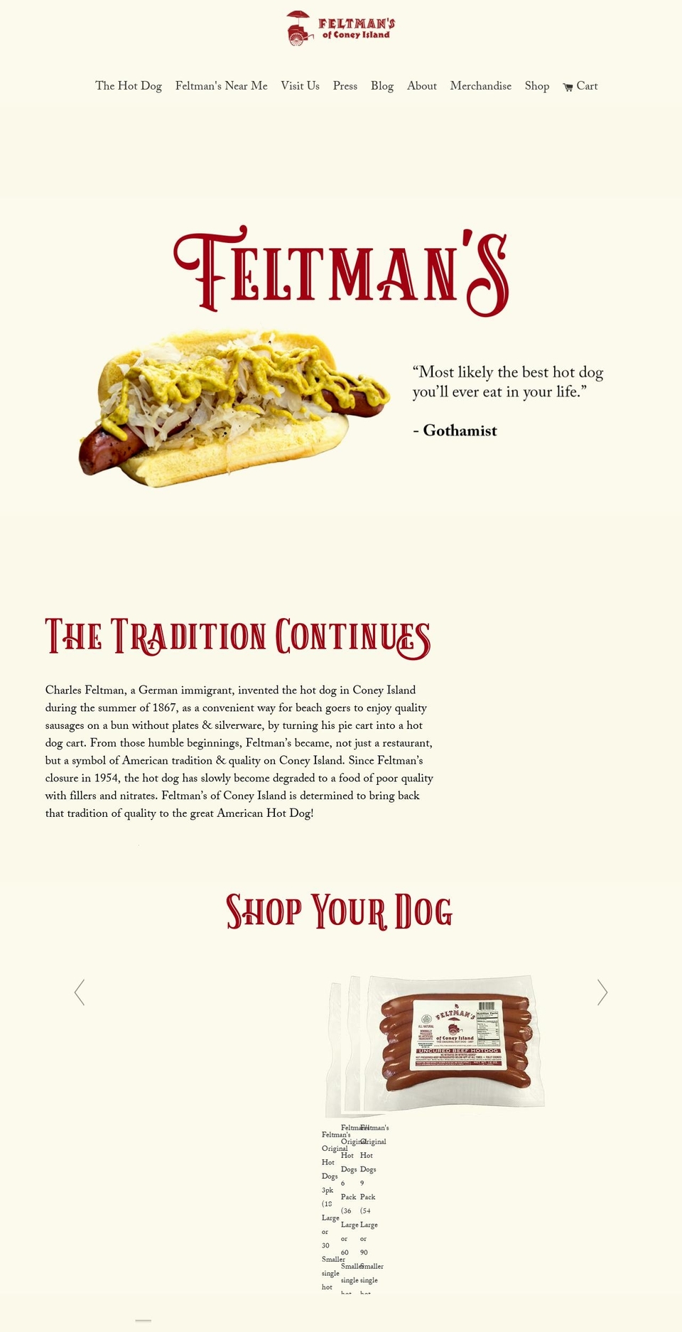 feltmansofconeyisland.com shopify website screenshot