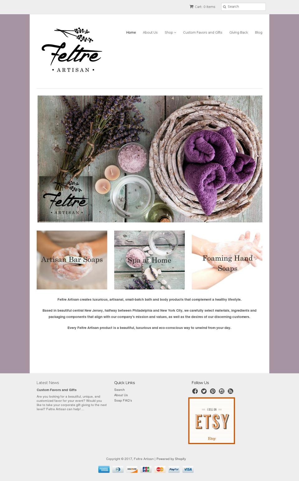feltreartisan.com shopify website screenshot