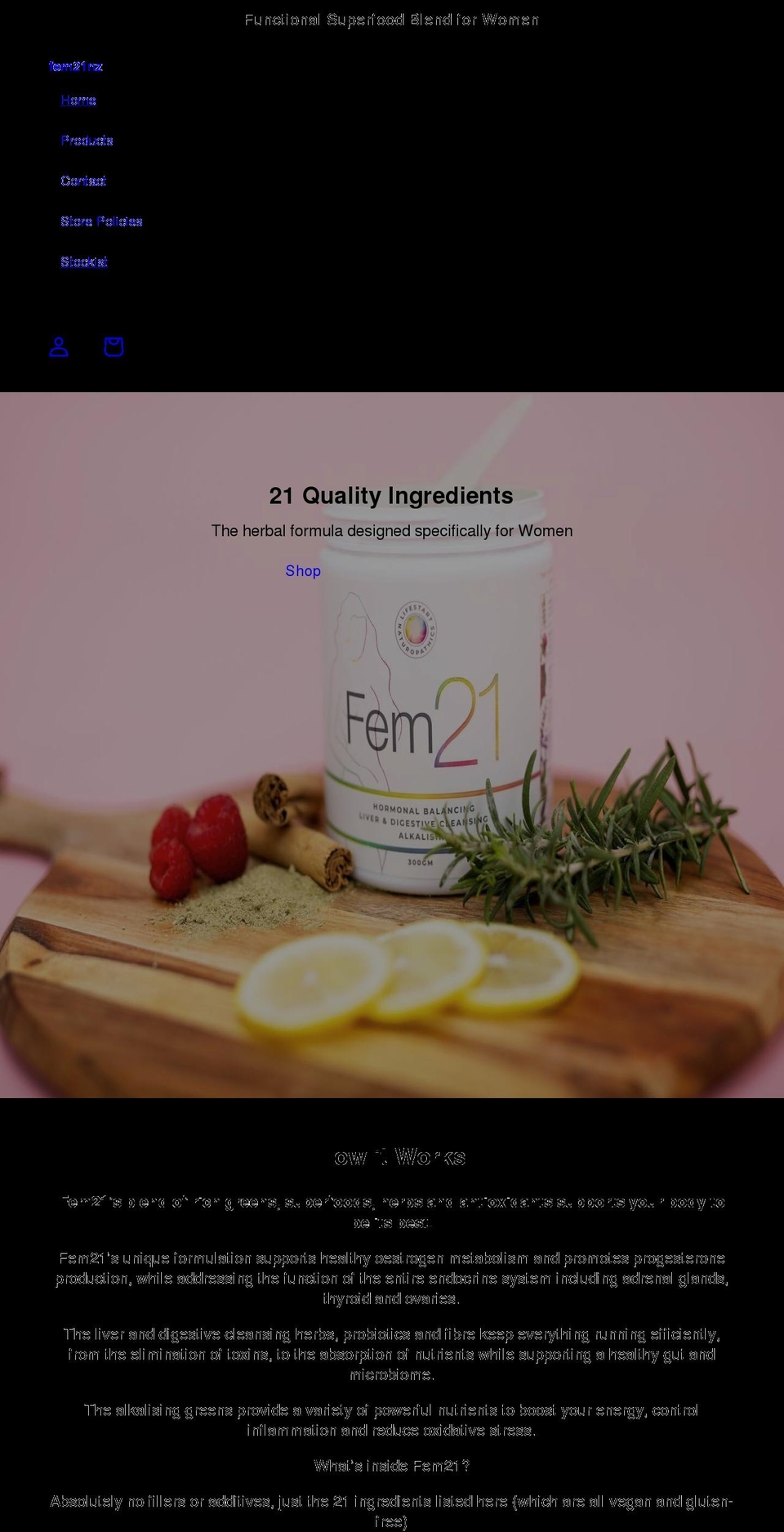 fem21nz.com shopify website screenshot