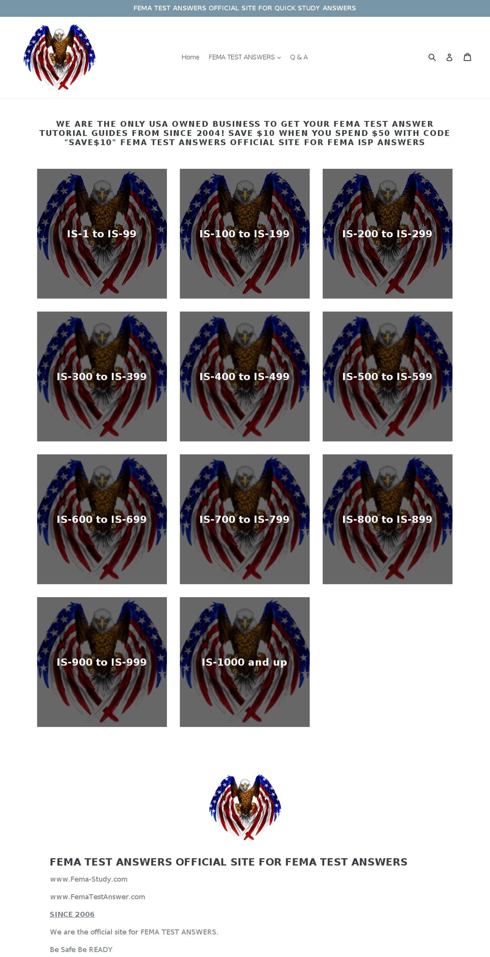 fema-study.com shopify website screenshot