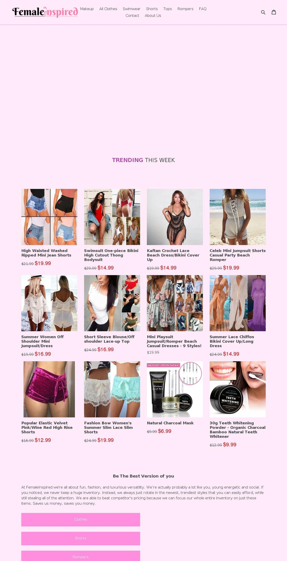 femaleinspired.com — Shopify storefront screenshot