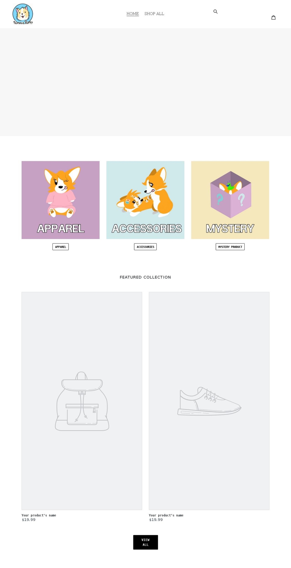 femalepuppy.com shopify website screenshot