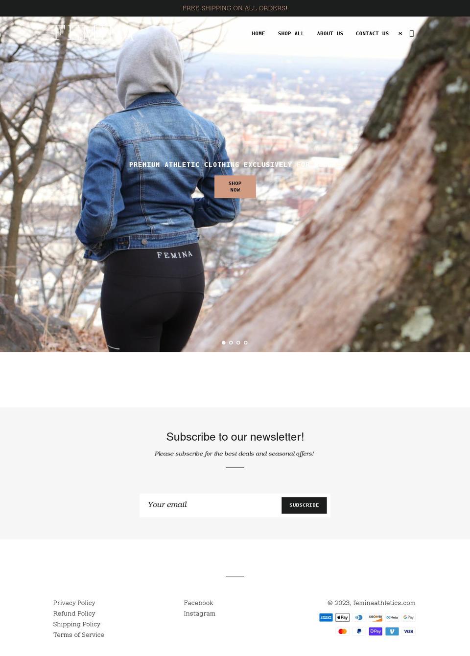 feminaathletics.com shopify website screenshot