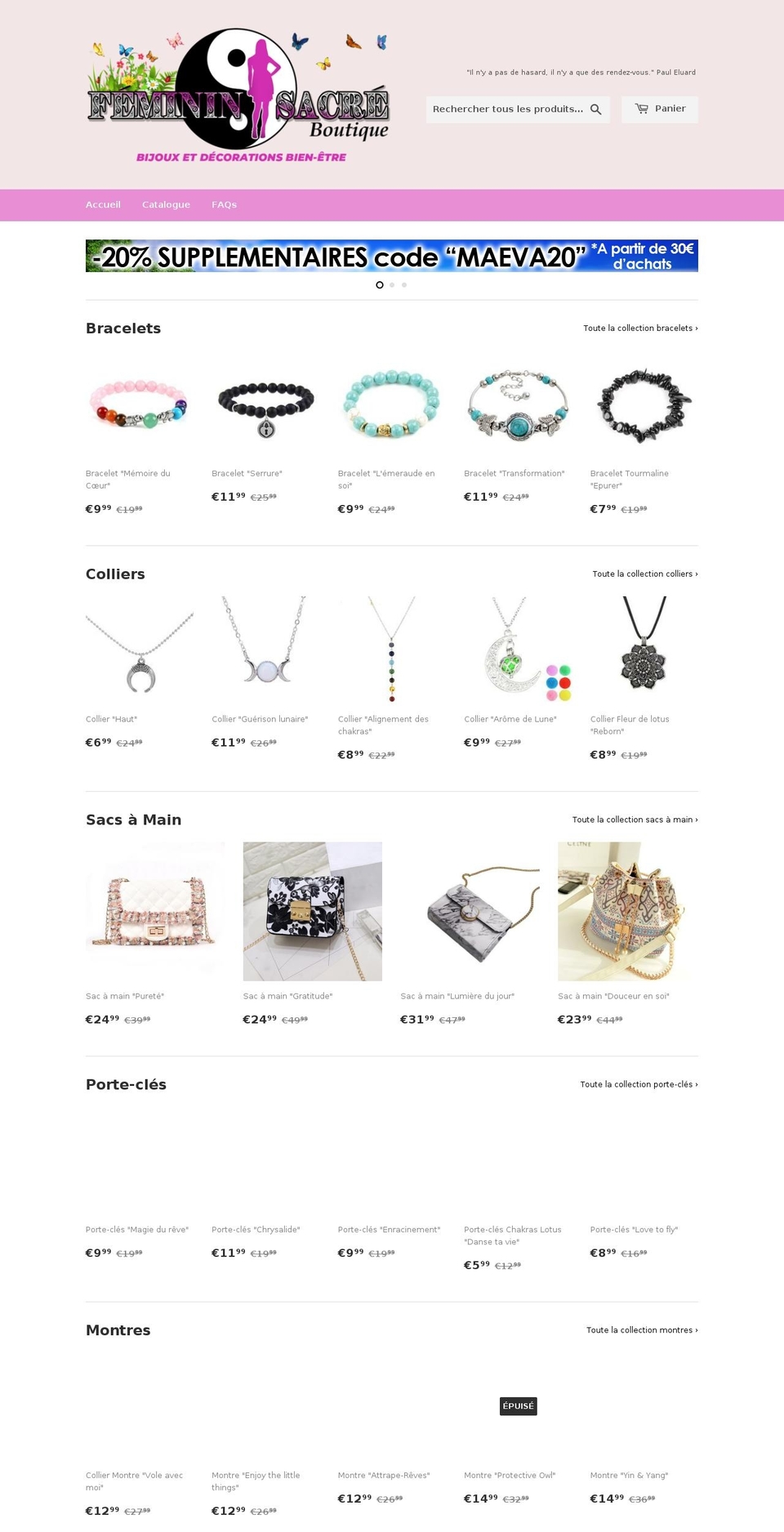 feminin-sacre.com — Shopify storefront screenshot
