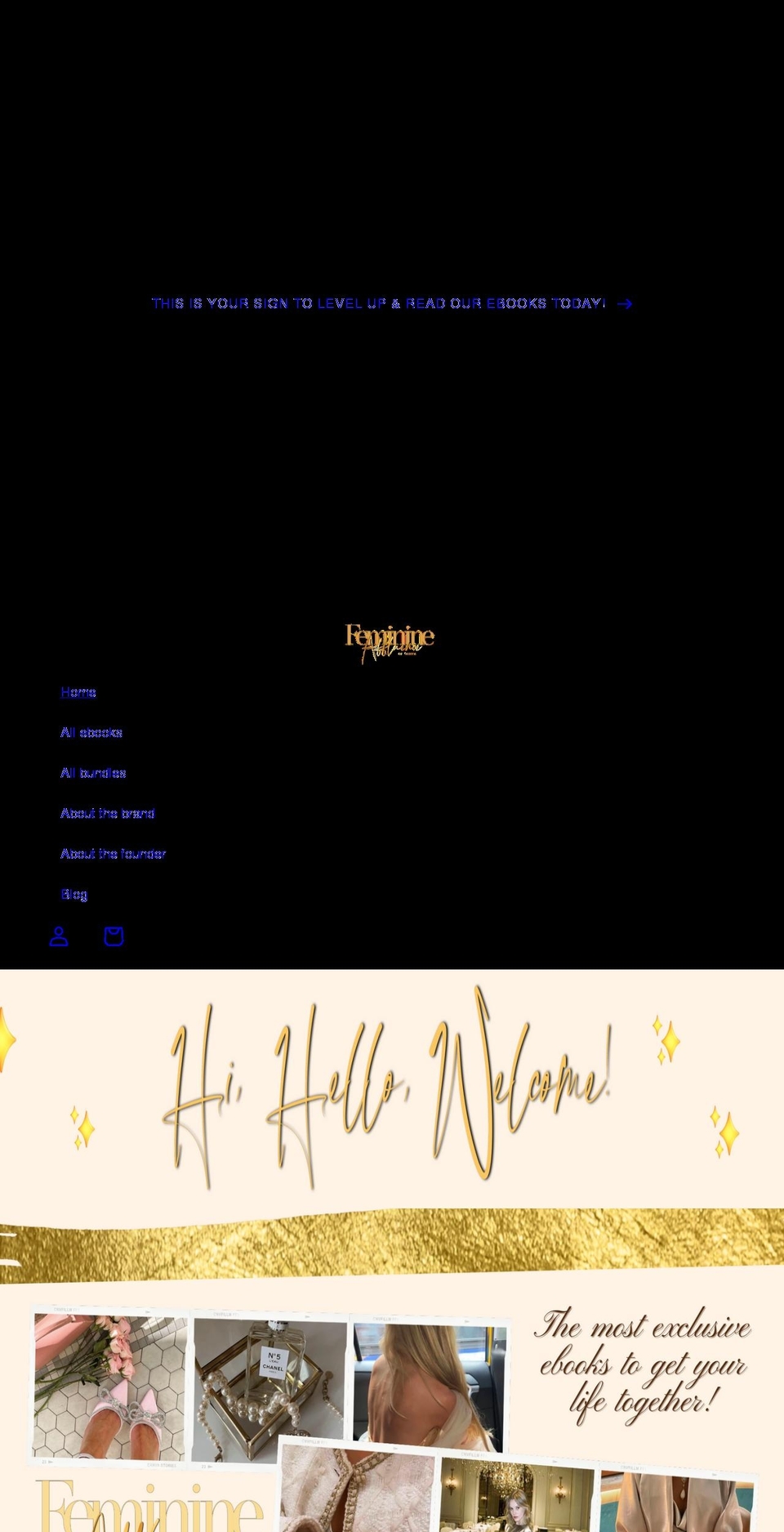 feminineaffluence.com shopify website screenshot