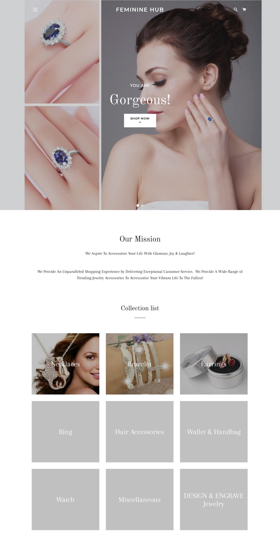 femininehub.com — Shopify storefront screenshot
