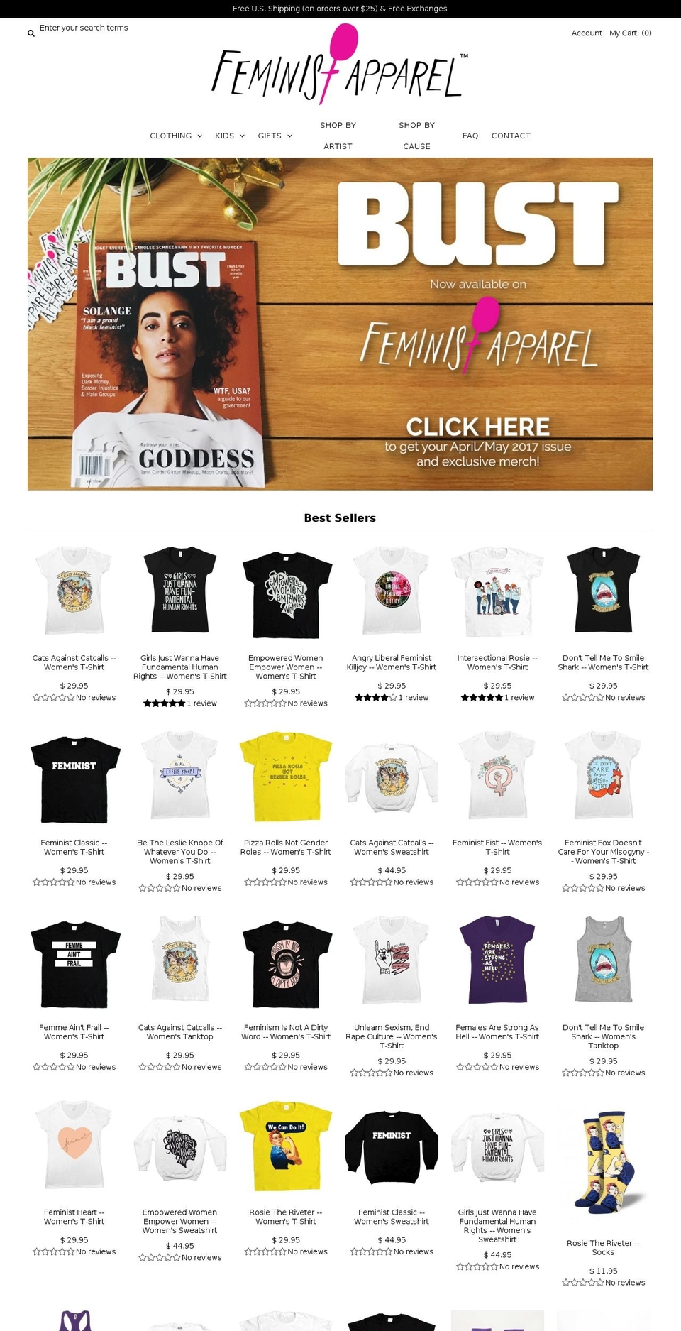 Handy Shopify theme site example feministapparel.com