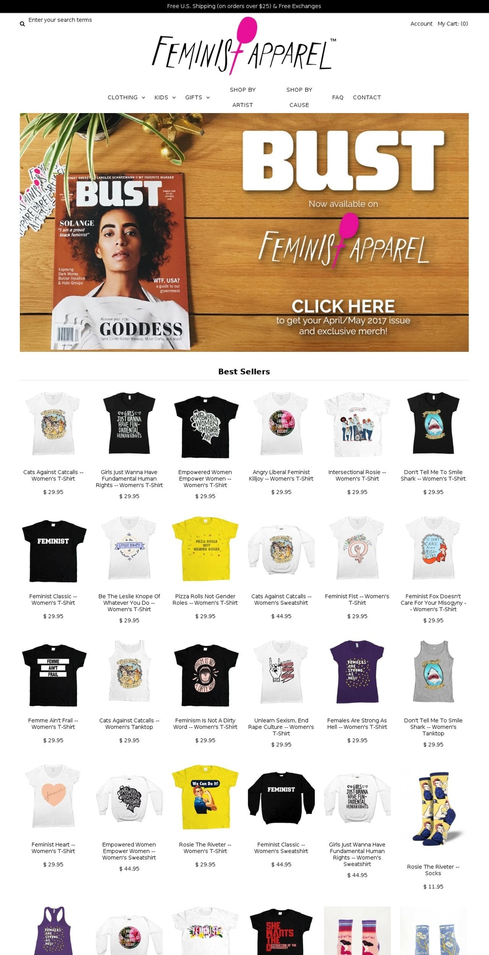 feministoutfitters.com shopify website screenshot