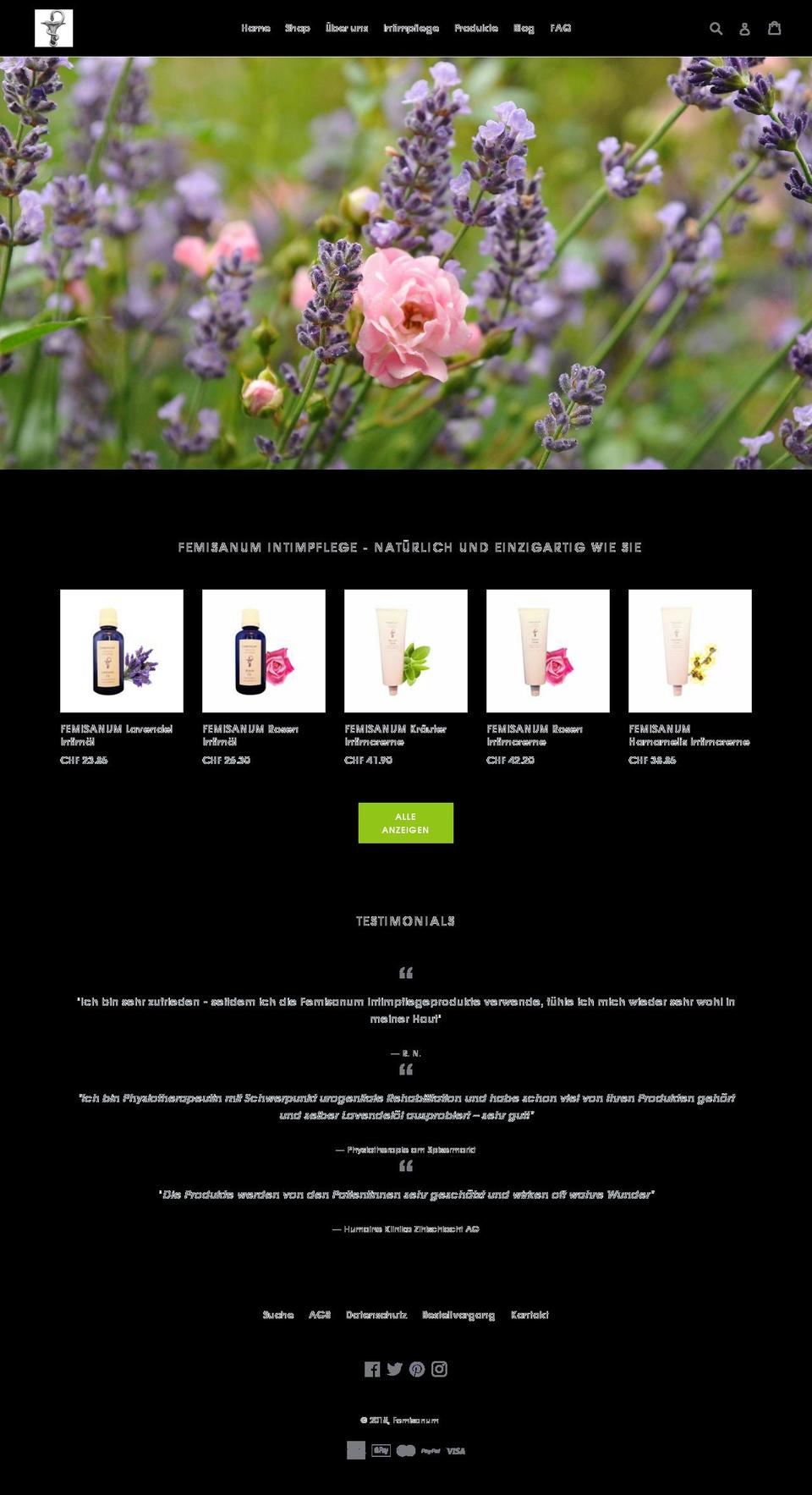 femisanum.com — Shopify storefront screenshot
