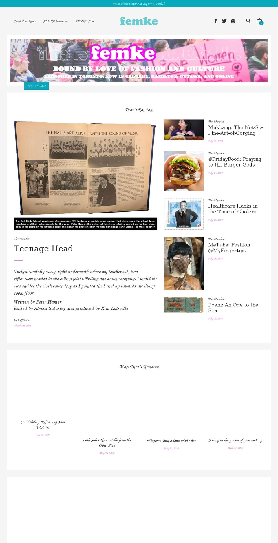 femkemagazine.com shopify website screenshot