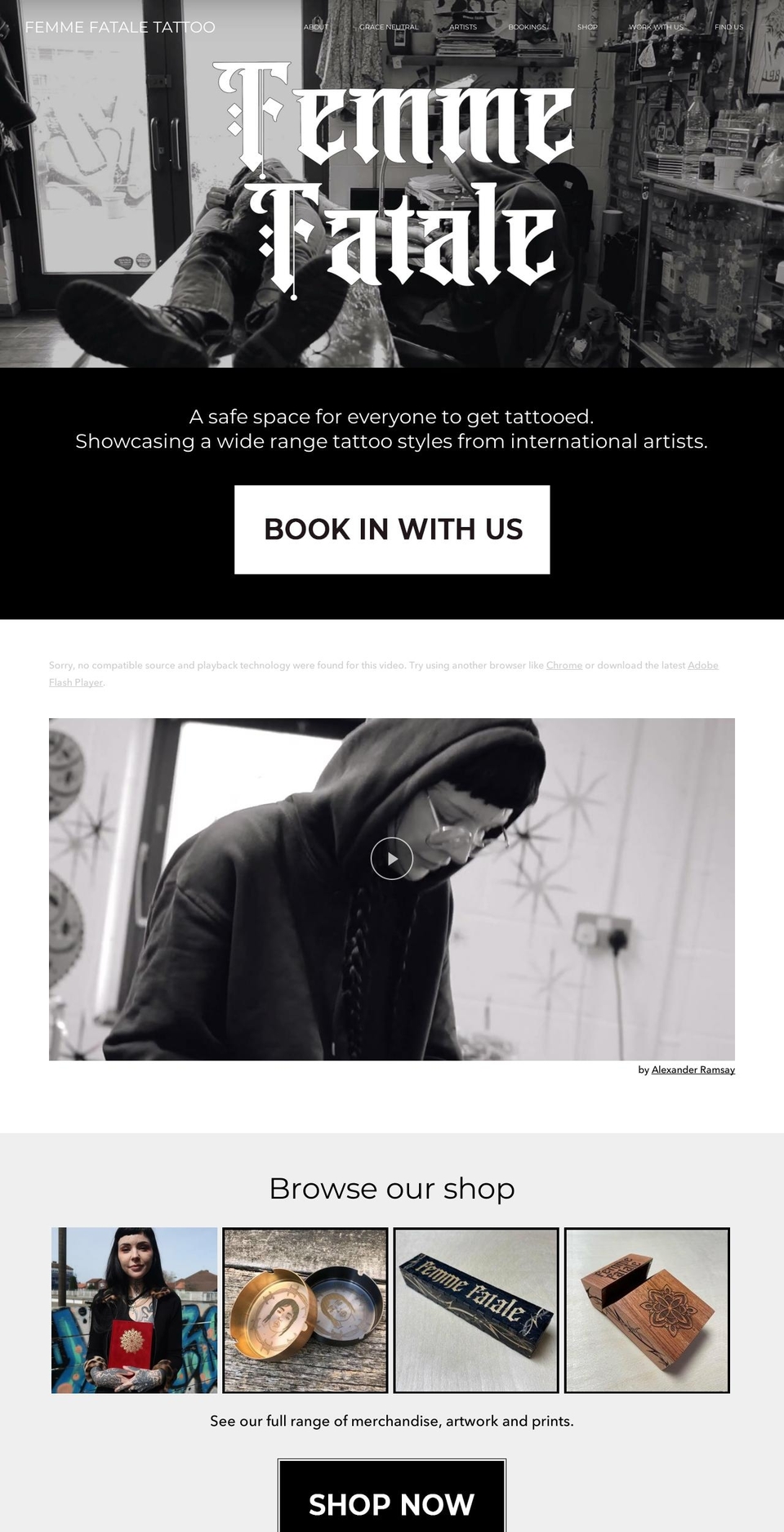 femmefatalelondon.com shopify website screenshot