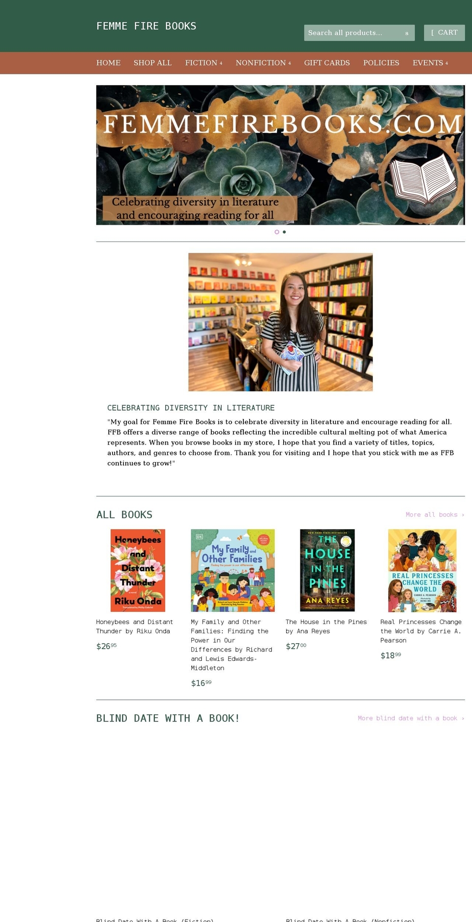 femmefirebooks.com shopify website screenshot